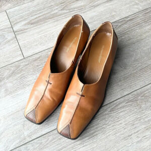 Naturalizer Sylvie Colour Block  Square Toe Leather Pumps Loafer